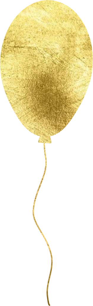 Gold Balloon Birthday Illustration