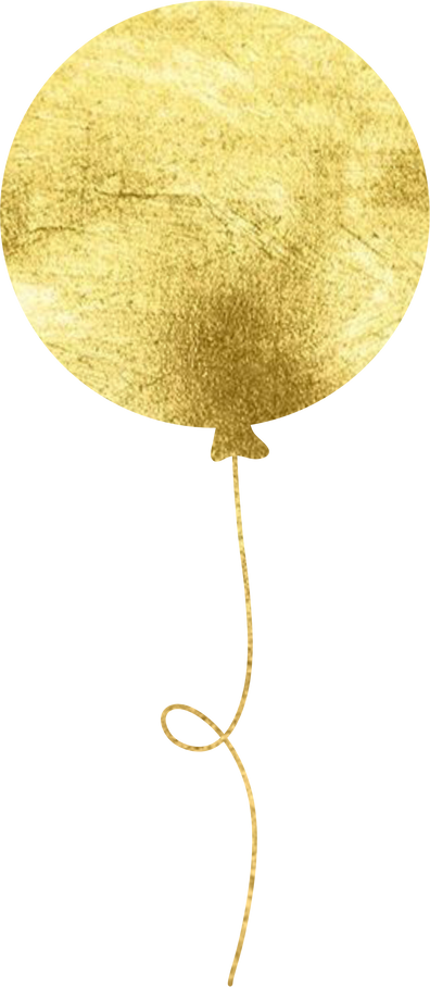 Gold Round Balloon Birthday Illustration